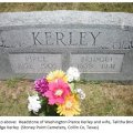 Headstone of Washington Pierce Kerley and wife, Talitha Bridget Elledge Kerley  (Stoney Point Cemetery, Collin Co, Texas)