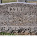 Headstone of Leslie Dee Bailiff and wife, Amanda Helen Tramel Bailiff  (Snow Hill Baptist Church Cemetery, DeKalb Co, TN)