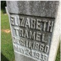 Headstone of Elizabeth Jones Tramel  (Snow Hill Church Cemetery, DeKalb Co, TN)