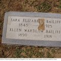 Headstone of Sarah Elizabeth Jones Bailiff and daughter-in-law, Ellen Wardlow Bailiff  (Willow Cemetery, Haskell Co, Texas)