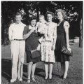 Emerson Jones, Glenna Jean Walker, Jewel Adcock Jones holding Bill Jones, and Magnolia Jones Walker