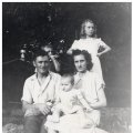 Emerson Jones with wife, Jewel Adcock Jones, holding daughter, Ann Jones.  Children, Bill and Charlene Jones, standing.