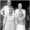 Thomas Theopolis Bailiff and wife, Bammie Binkley Stevens Bailiff, with her son, Leroy Stevens, and wife, Lillie Ledbetter Stevens