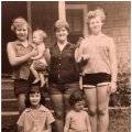 Sandra Bailiff, Beth Hale, Sue Keith Hale holding Amy Hale, Joyce Taylor, and Sarah Keith