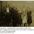 Paulette Bailiff, Alonzo Bailiff, Netter Davis Bailiff, Peggy Bailiff standing in front of her father, Paul Bailiff, and Jessie Vandergriff Bailiff