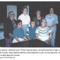 Martha Jane "Polly" Barrett Bass, Annette Barrett Cripps, Inez Barrett Farler, Pearl Bailey Mathis, Hazel Barrett Cook, Eunice Barrett, and Nonnie Bell Barrett Hunter