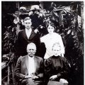 Isaac F. Hibdon and possibly third wife, Mary E. Beshears Hibdon.  Couple in back is unknown.