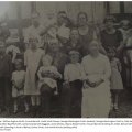 William Eugene Smith, Eunice Barnett, Vesta Smith Stoops, George Washington Smith (seated), George Washington Smith Jr, Dale Kenneth Smith, Nellie Bayliffe Smith, Genevieve Bernett Maggard, Lester Mincks, Wayne Robert Smith, Howard Barnett (holding his child), Belva Smith Barnett, Herchel Smith (standing in front of Belva), Esther Smith, Eula Smith Mincks (holding child)